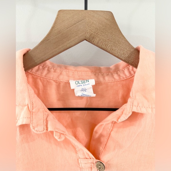 Sigrid Olsen Linen Tunic Orange Size Small - Picture 4 of 5